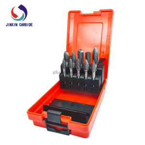6mm Shank 10 adet Tungsten Karbür Döner Çapak Seti Kırmızı Alet Kutusu ile